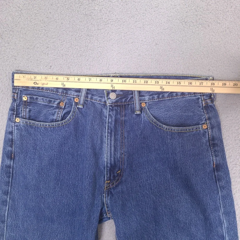 Levi's Jeans‎ Mens 36x27.5 Blue 505 Regular Fit Straight Leg Medium Wash Hemmed